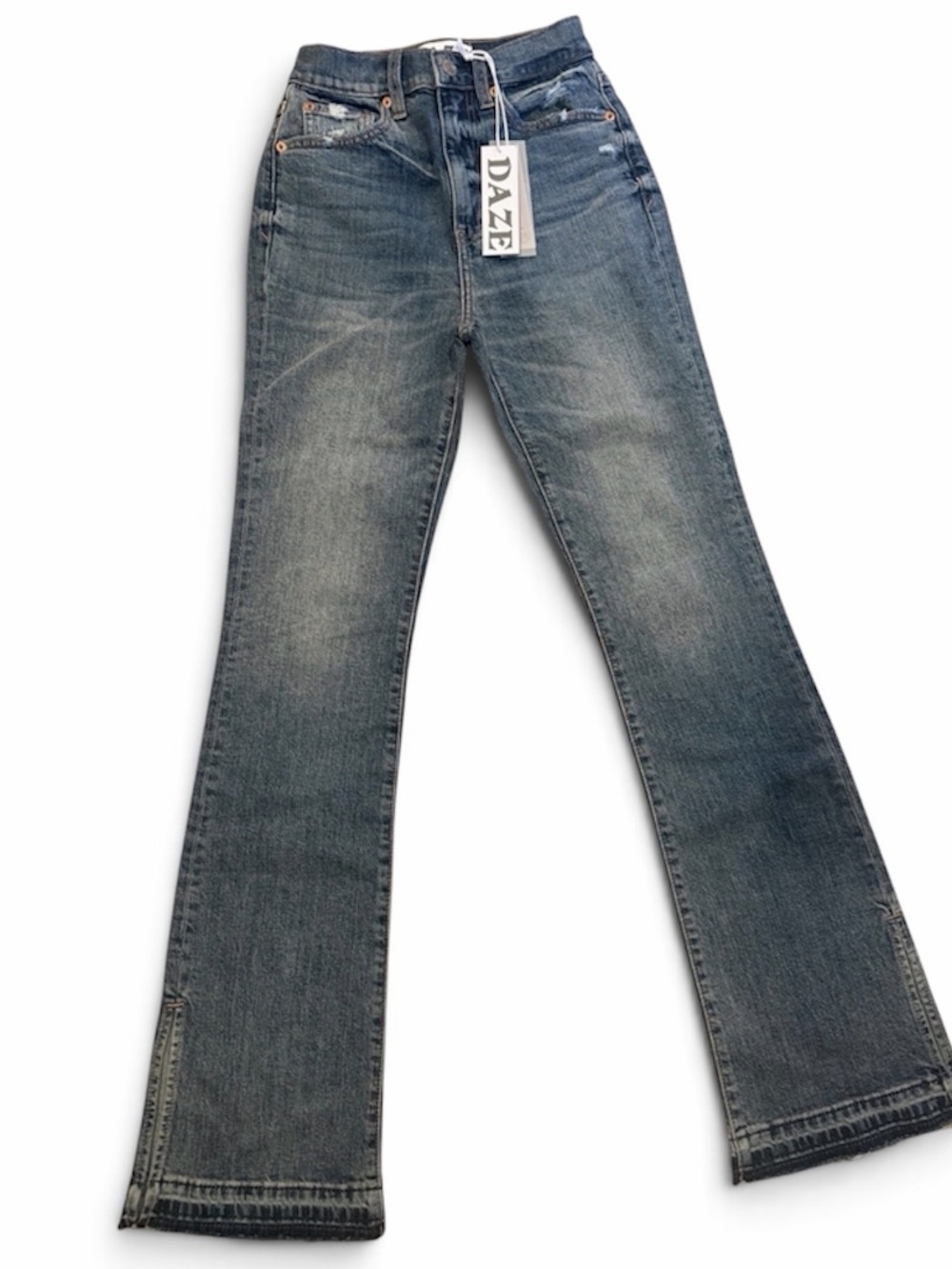 DAZE Women's Straight Leg Jeans in Medium Blue Wash
